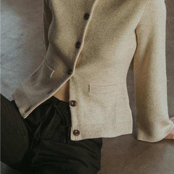 Mod Ref Beige Cardigan Sweater - Picture 1 of 10